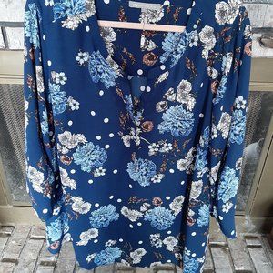 Blue Floral Blouse